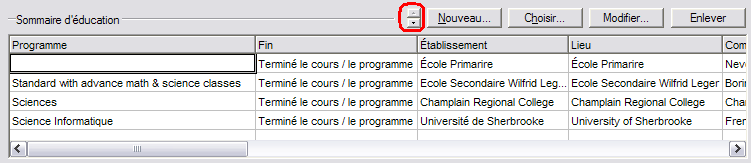 Change the order of the education entries