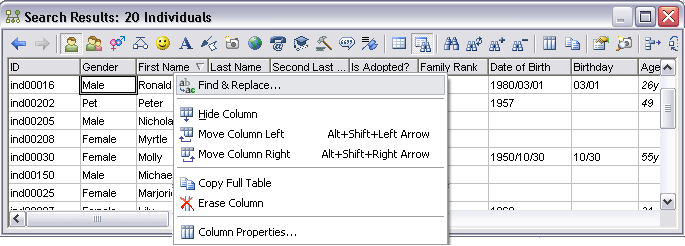 You can perform search in table layout directly