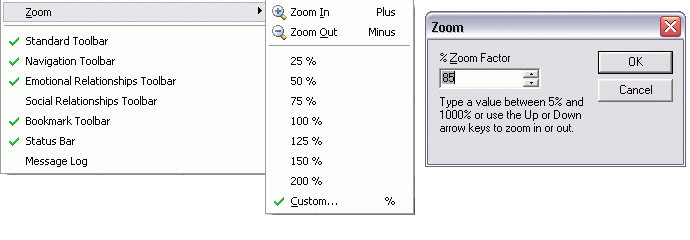 Change the zoom from the View menu