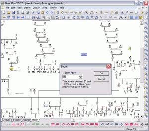 GenoPro displaying a complete family tree