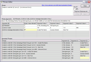 The Phrase Editor Dialog