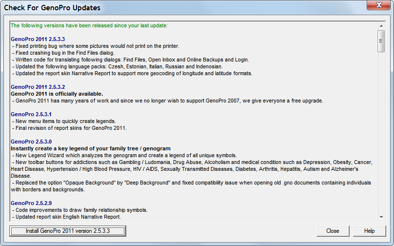 Check for update Dialog