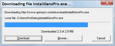 GenoPro will download and install the new version